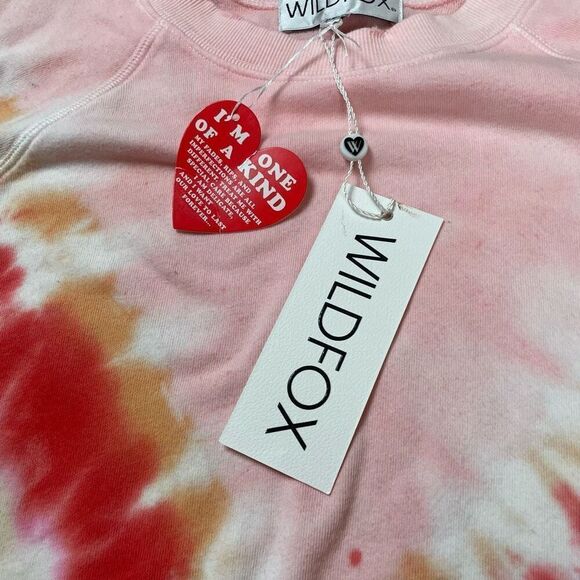 Brand New Wildfox Women’s XS Tie Dye Pullover Sweater Crewneck Pink - Picture 4 of 5